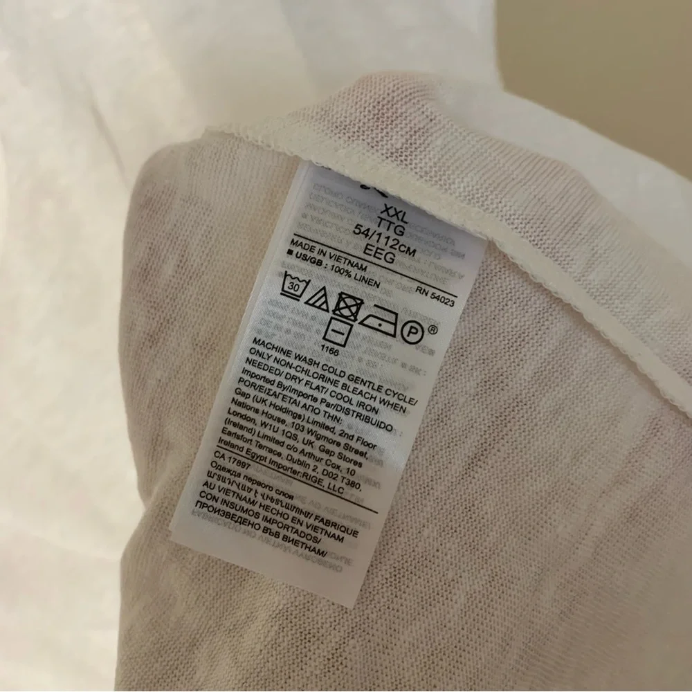 NWT Banana Republic 100% Linen White Tee T-Shirt Women’s Size XXL - Picture 7 of 12